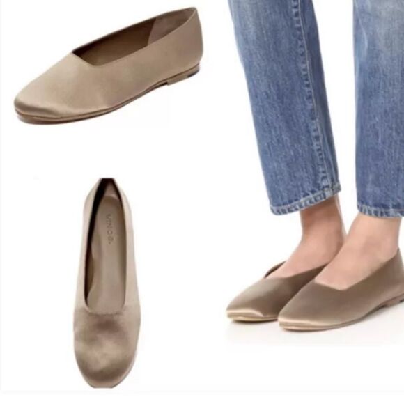 Vince Italian Satin Ballet Flats - Picture 7 of 8